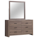 Orleans Furniture - Coaster - Brantford 6-drawer Dresser with Mirror Barrel Oak - 207043M